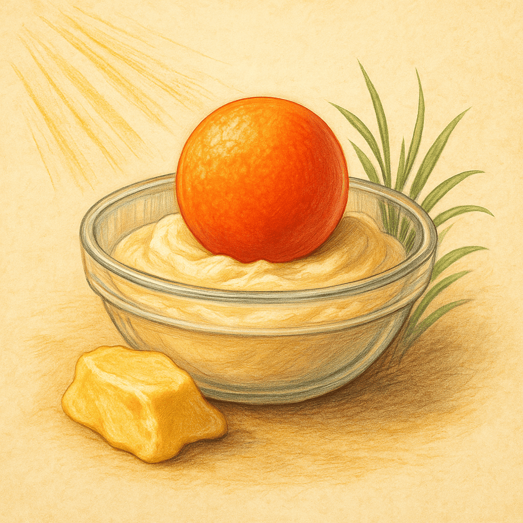 Illustration von Astaxanthin mit Aloe Vera auf Talgcremen