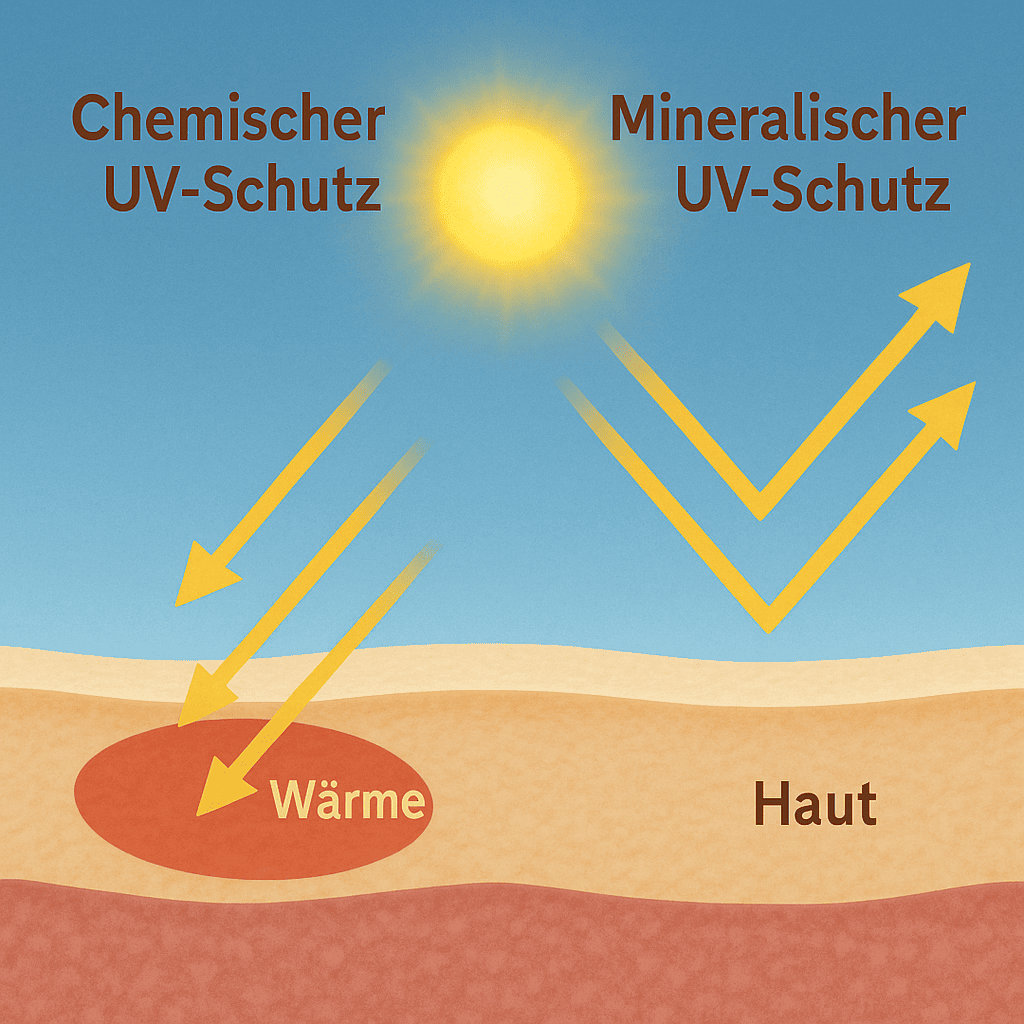 Vergleich von chemischem und mineralischem UV-Schutz in einer grafischen Darstellung